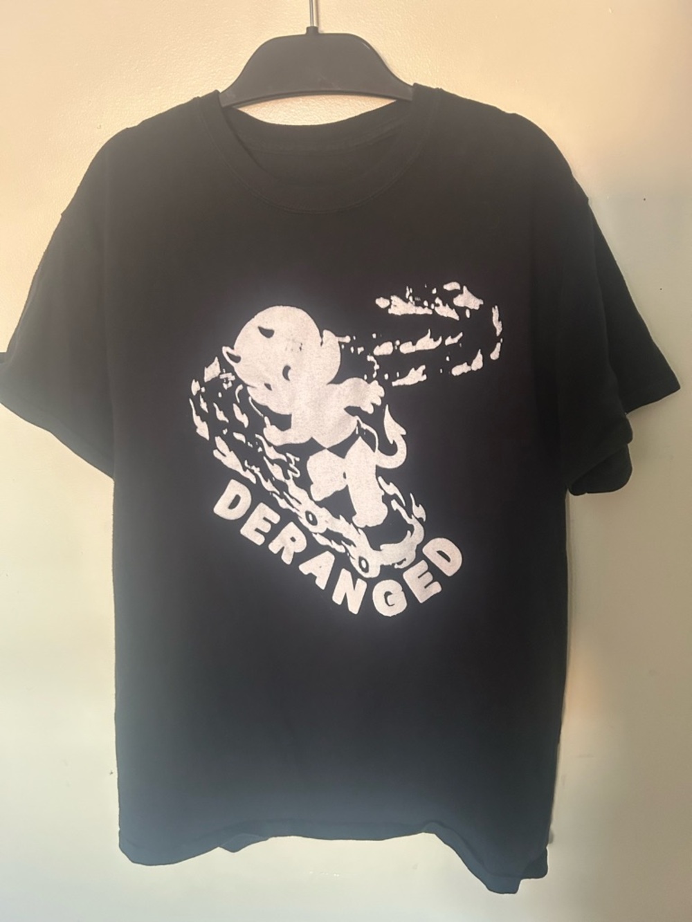 Deranged Graphic Tee - Black with White Print